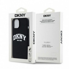 Kryt DKNY Silicone White Arch Logo na Apple iPhone 14 MagSAFE  Čierny