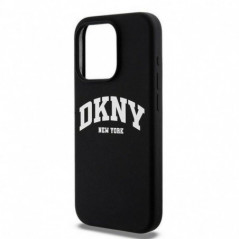 Kryt DKNY Silicone White Arch Logo na Apple iPhone 14 Pro MagSAFE  Čierny