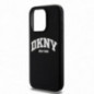 Kryt DKNY Silicone White Arch Logo na Apple iPhone 14 Pro MagSAFE  Čierny