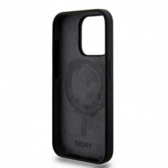 Kryt DKNY Silicone White Arch Logo na Apple iPhone 14 Pro MagSAFE  Čierny