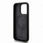 Kryt DKNY Silicone White Arch Logo na Apple iPhone 14 Pro MagSAFE  Čierny