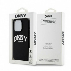 Kryt DKNY Silicone White Arch Logo na Apple iPhone 14 Pro MagSAFE  Čierny