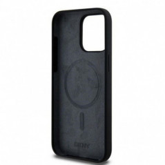 Kryt DKNY Silicone White Arch Logo na Apple iPhone 14 Pro Max MagSAFE  Čierny