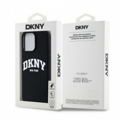 Kryt DKNY Silicone White Arch Logo na Apple iPhone 14 Pro Max MagSAFE  Čierny