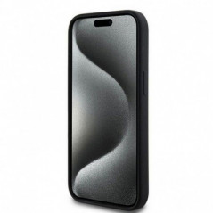 Kryt DKNY Silicone White Arch Logo na Apple iPhone 15 MagSAFE  Čierny