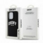 Kryt DKNY Silicone White Arch Logo na Apple iPhone 15 Plus MagSAFE  Čierny