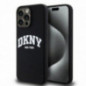 Kryt DKNY Silicone White Arch Logo na Apple iPhone 15 Pro Max MagSAFE  Čierny