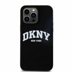 Kryt DKNY Silicone White Arch Logo na Apple iPhone 15 Pro Max MagSAFE  Čierny