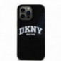 Kryt DKNY Silicone White Arch Logo na Apple iPhone 15 Pro Max MagSAFE  Čierny
