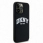 Kryt DKNY Silicone White Arch Logo na Apple iPhone 15 Pro Max MagSAFE  Čierny