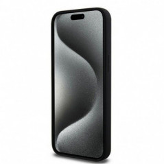 Kryt DKNY Silicone White Arch Logo na Apple iPhone 15 Pro Max MagSAFE  Čierny