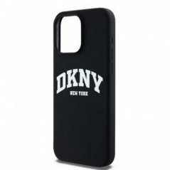Kryt DKNY Silicone White Arch Logo na Apple iPhone 15 Pro Max MagSAFE  Čierny