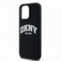 Kryt DKNY Silicone White Arch Logo na Apple iPhone 15 Pro Max MagSAFE  Čierny