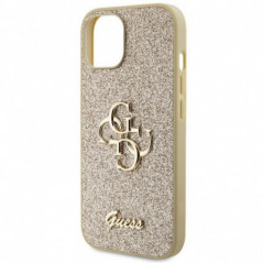 Kryt Guess Fixed Glitter Big 4G na Apple iPhone 15 Zlatý
