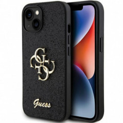 Kryt Guess Fixed Glitter Big 4G na Apple iPhone 15 Čierny