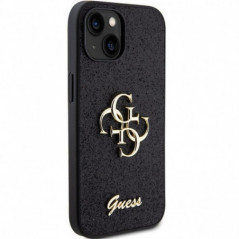 Kryt Guess Fixed Glitter Big 4G na Apple iPhone 15 Čierny