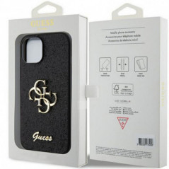 Kryt Guess Fixed Glitter Big 4G na Apple iPhone 15 Čierny