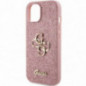 Kryt Guess Fixed Glitter Big 4G na Apple iPhone 15 Ružový