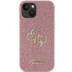Kryt Guess Fixed Glitter Big 4G na Apple iPhone 15 Ružový