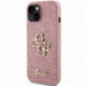Kryt Guess Fixed Glitter Big 4G na Apple iPhone 15 Ružový