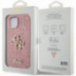 Kryt Guess Fixed Glitter Big 4G na Apple iPhone 15 Ružový