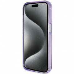 Kryt Guess Glitter Script Logo - Ring stand na Apple iPhone 15 Pro MagSAFE  Fialový (Purple)