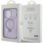 Kryt Guess Glitter Script Logo - Ring stand na Apple iPhone 15 Pro MagSAFE  Fialový (Purple)