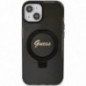 Kryt Guess Glitter Script Logo - Ring stand na Apple iPhone 15 MagSAFE  Čierny
