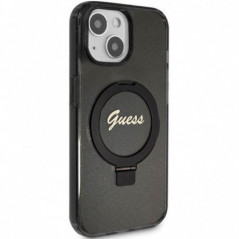 Kryt Guess Glitter Script Logo - Ring stand na Apple iPhone 15 MagSAFE  Čierny
