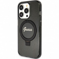 Kryt Guess Glitter Script Logo - Ring stand na Apple iPhone 15 Pro Max MagSAFE  Čierny