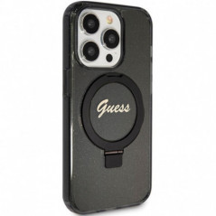 Kryt Guess Glitter Script Logo - Ring stand na Apple iPhone 15 Pro Max MagSAFE  Čierny