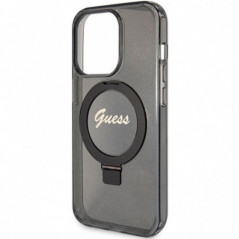 Kryt Guess Glitter Script Logo - Ring stand na Apple iPhone 15 Pro Max MagSAFE  Čierny
