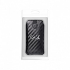 Univerzálne puzdro Pocket Carbon na Samsung Galaxy A42 5G Karbónový vzor  Čierny 