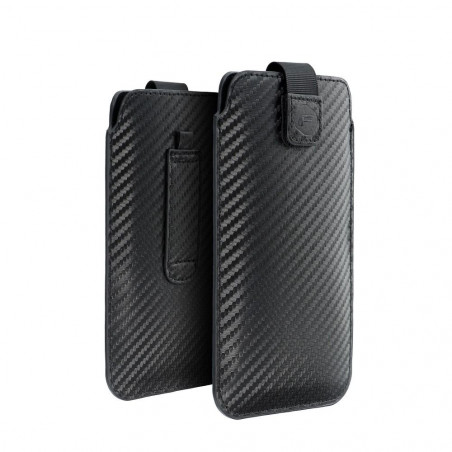 Univerzálne puzdro Pocket Carbon na XIAOMI Mi 11 Karbónový vzor  Čierny 