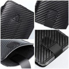 Univerzálne puzdro Pocket Carbon na XIAOMI Mi 11 Karbónový vzor  Čierny 