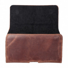 Univerzálne puzdro, Horizontálne puzdro, Puzdro na opasok ROYAL Crazy Horse na Apple iPhone 14 Pro Max Hnedý