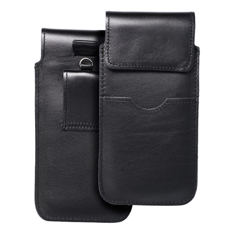 Univerzálne puzdro, Puzdro na opasok ROYAL - Leather universal flap pocket na XIAOMI Redmi Note 10 Čierny