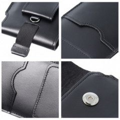 Univerzálne puzdro, Puzdro na opasok ROYAL - Leather universal flap pocket na Samsung Galaxy A12 Čierny