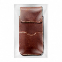 Univerzálne puzdro, Puzdro na opasok ROYAL - Leather universal flap pocket na XIAOMI Redmi Note 10 Hnedý