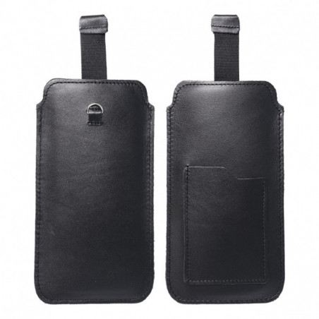 Univerzálne puzdro, Puzdro na opasok ROYAL - Leather universal flap pocket na Apple iPhone 12 Čierny