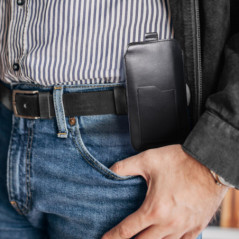 Univerzálne puzdro, Puzdro na opasok ROYAL - Leather universal flap pocket na XIAOMI Redmi Note 10 Čierny