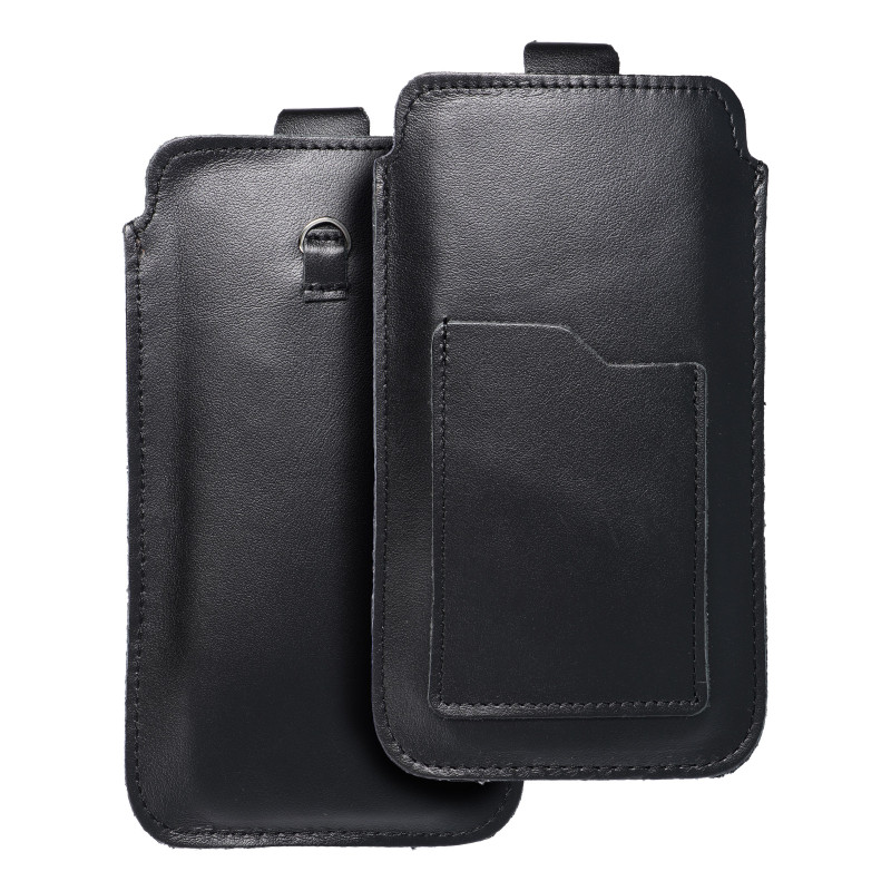 Univerzálne puzdro, Puzdro na opasok ROYAL - Leather universal flap pocket na Samsung Galaxy A12 Čierny