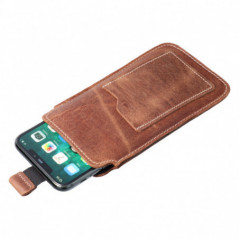 Univerzálne puzdro, Puzdro na opasok ROYAL - Leather universal flap pocket na XIAOMI Redmi Note 10 Hnedý