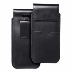 Univerzálne puzdro, Puzdro na opasok ROYAL - Leather universal flap pocket na Samsung Galaxy S21 Ultra 5G Čierny