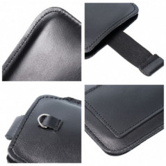 Univerzálne puzdro, Puzdro na opasok ROYAL - Leather universal flap pocket na Samsung Galaxy S21 Ultra 5G Čierny