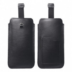 Univerzálne puzdro, Puzdro na opasok ROYAL - Leather universal flap pocket na Samsung Galaxy S21 Ultra 5G Čierny