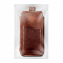 Univerzálne puzdro, Puzdro na opasok ROYAL - Leather universal flap pocket na Samsung Galaxy S21 Ultra 5G Hnedý