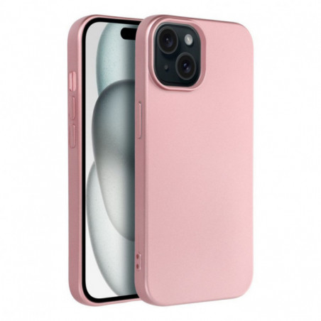 Kryt Metallic na Apple iPhone 15 Ružový