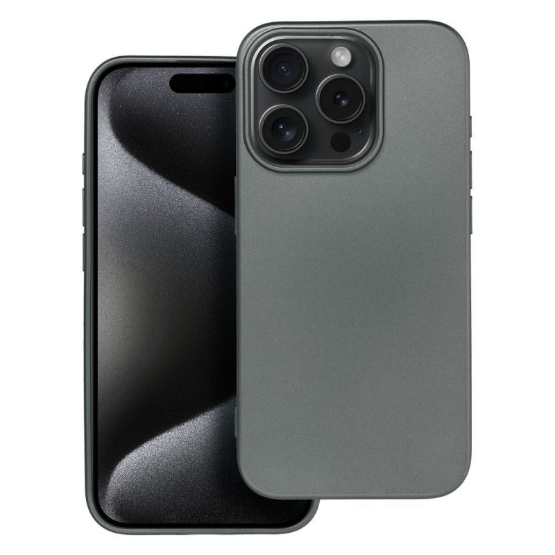 Kryt Metallic na Apple iPhone 15 Pro Šedý Kryt Metallic na Apple iPhone 15 Pro Šedý