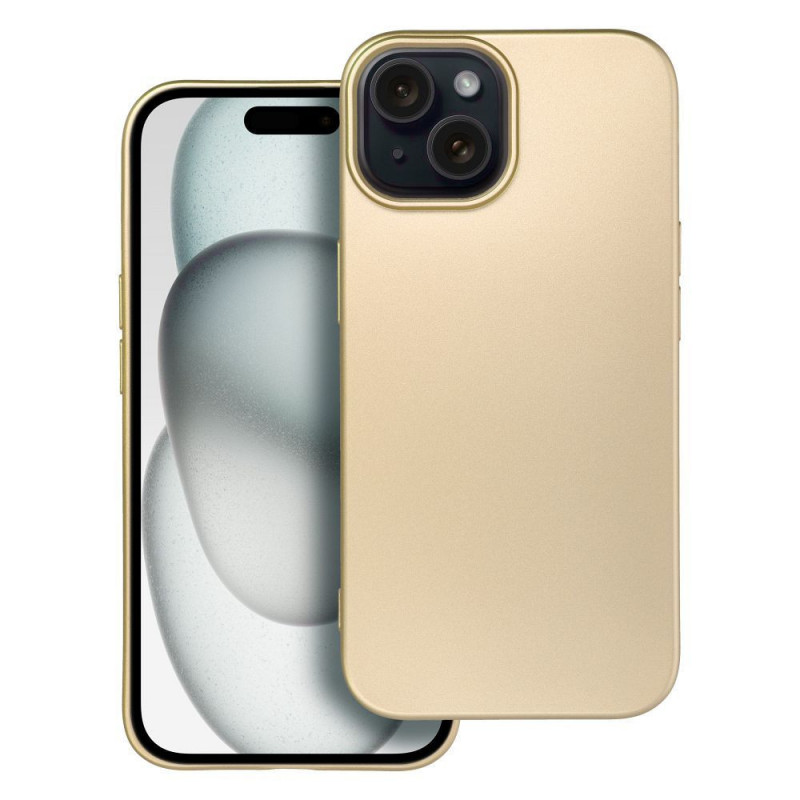 Kryt Metallic na Apple iPhone 15 Zlatý Kryt Metallic na Apple iPhone 15 Zlatý